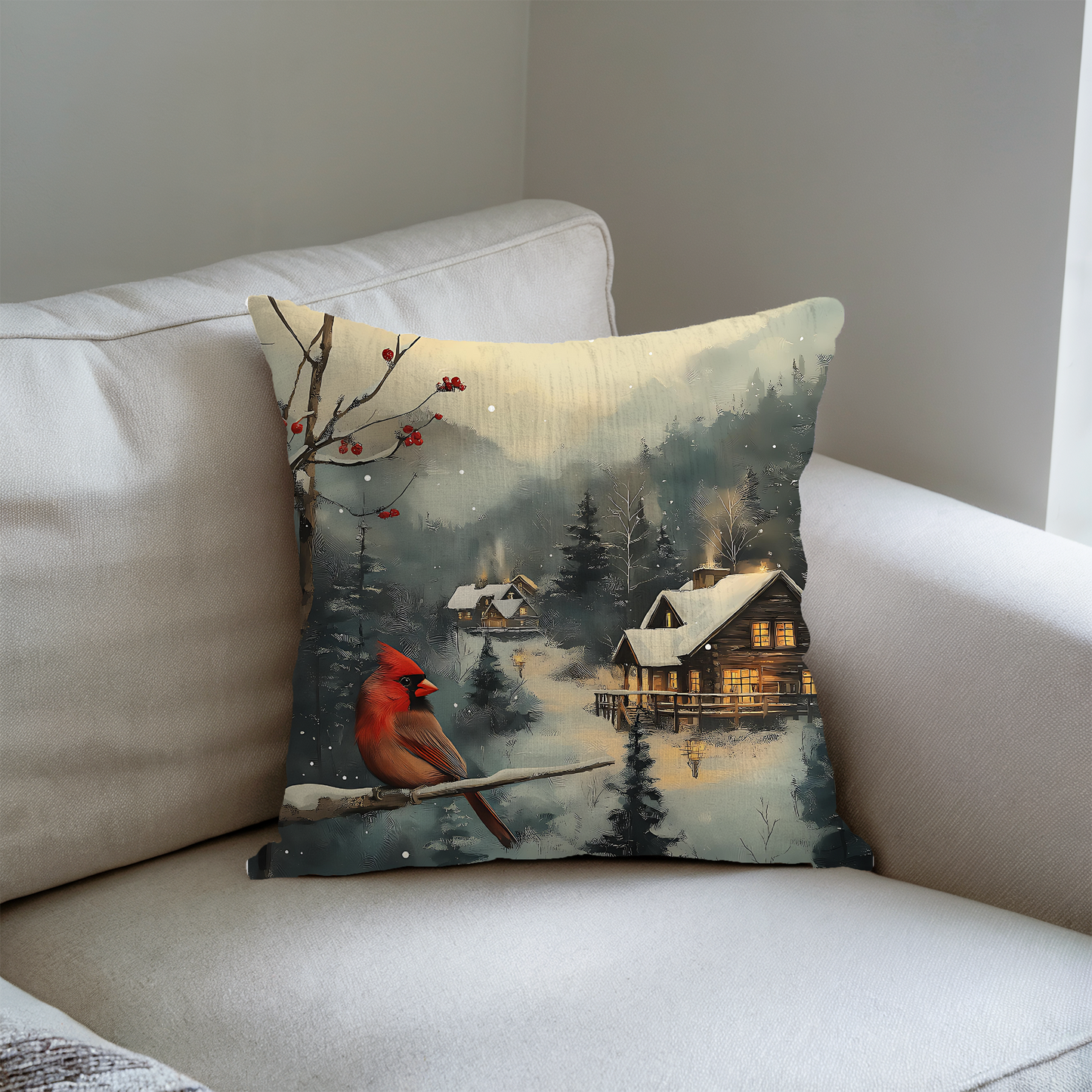 Winter Cardinal Pillow