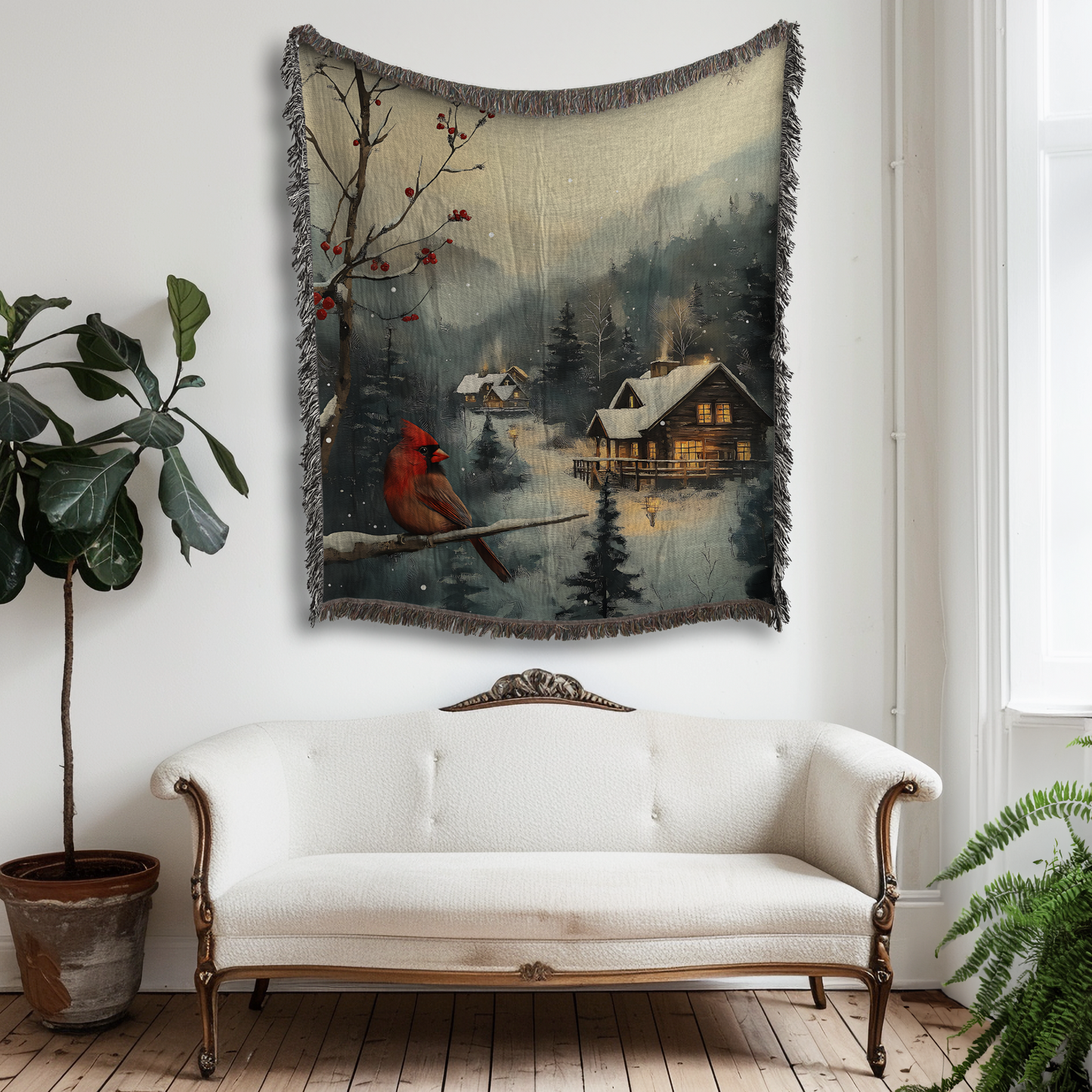 Winter Cardinal Throw