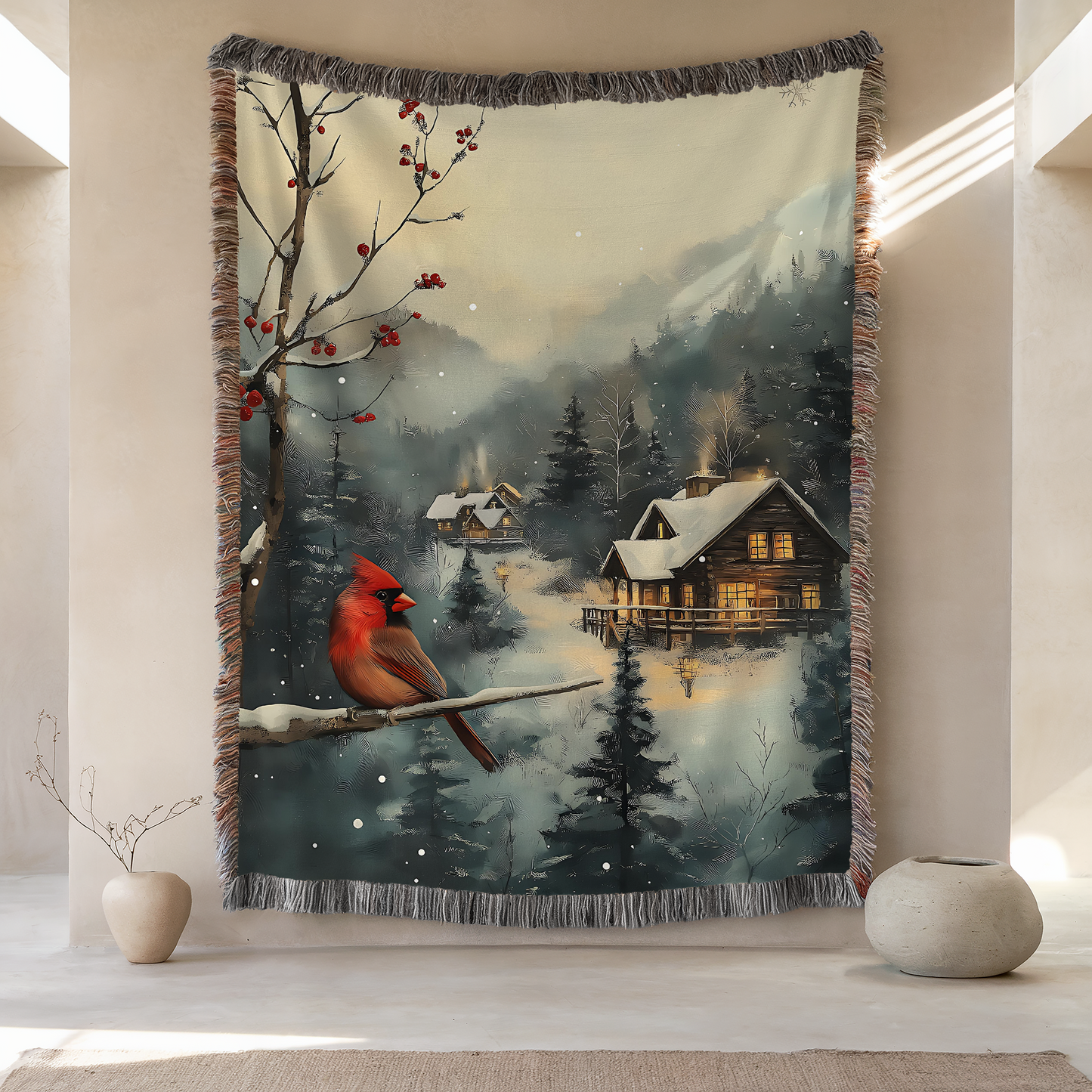 Winter Cardinal Throw