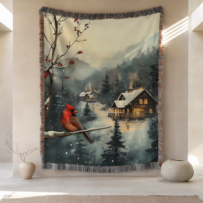 Winter Cardinal Throw